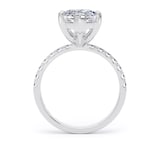 Goldsmiths 18ct White Gold 5.25cttw Marquise Cut Lab Grown Diamond Set Shoulder Solitaire Engagement Ring - Ring Size L.5