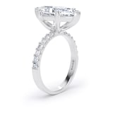 Goldsmiths 18ct White Gold 5.25cttw Marquise Cut Lab Grown Diamond Set Shoulder Solitaire Engagement Ring - Ring Size L.5