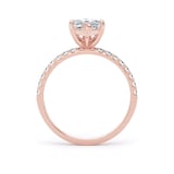 Goldsmiths 18ct Rose Gold 2.20cttw Marquise Cut Lab Grown Diamond Set Shoulder Solitaire Engagement Ring - Ring Size W.5
