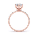 Goldsmiths 18ct Rose Gold 2.70cttw Marquise Cut Lab Grown Diamond Set Shoulder Solitaire Engagement Ring - Ring Size F.5