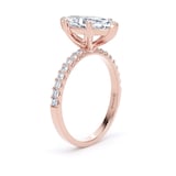 Goldsmiths 18ct Rose Gold 2.70cttw Marquise Cut Lab Grown Diamond Set Shoulder Solitaire Engagement Ring - Ring Size F.5