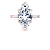 Goldsmiths 18ct Rose Gold 5.25cttw Marquise Cut Lab Grown Diamond Set Shoulder Solitaire Engagement Ring - Ring Size U