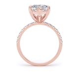 Goldsmiths 18ct Rose Gold 5.25cttw Marquise Cut Lab Grown Diamond Set Shoulder Solitaire Engagement Ring - Ring Size U