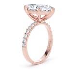 Goldsmiths 18ct Rose Gold 5.25cttw Marquise Cut Lab Grown Diamond Set Shoulder Solitaire Engagement Ring - Ring Size U