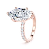Goldsmiths 18ct Rose Gold 5.25cttw Marquise Cut Lab Grown Diamond Set Shoulder Solitaire Engagement Ring - Ring Size U