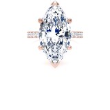 Goldsmiths 18ct Rose Gold 7.25cttw Marquise Cut Lab Grown Diamond Set Shoulder Solitaire Engagement Ring - Ring Size I.5