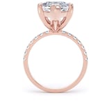 Goldsmiths 18ct Rose Gold 7.25cttw Marquise Cut Lab Grown Diamond Set Shoulder Solitaire Engagement Ring - Ring Size I.5