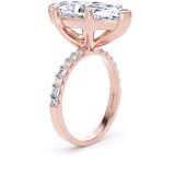 Goldsmiths 18ct Rose Gold 7.25cttw Marquise Cut Lab Grown Diamond Set Shoulder Solitaire Engagement Ring - Ring Size I.5