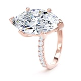 Goldsmiths 18ct Rose Gold 7.25cttw Marquise Cut Lab Grown Diamond Set Shoulder Solitaire Engagement Ring - Ring Size I.5