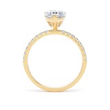 Goldsmiths 18ct Yellow Gold 1.70cttw Pear Cut Lab Grown Diamond Set Shoulder Solitaire Engagement Ring - Ring Size O.5