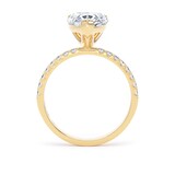 Goldsmiths 18ct Yellow Gold 2.70cttw Pear Cut Lab Grown Diamond Set Shoulder Solitaire Engagement Ring - Ring Size F