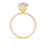 Goldsmiths 18ct Yellow Gold 3.25cttw Pear Cut Lab Grown Diamond Set Shoulder Solitaire Engagement Ring - Ring Size Y