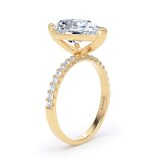 Goldsmiths 18ct Yellow Gold 3.25cttw Pear Cut Lab Grown Diamond Set Shoulder Solitaire Engagement Ring - Ring Size Y
