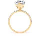 Goldsmiths 18ct Yellow Gold 4.25cttw Pear Cut Lab Grown Diamond Set Shoulder Solitaire Engagement Ring - Ring Size T.5