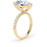 Goldsmiths 18ct Yellow Gold 4.25cttw Pear Cut Lab Grown Diamond Set Shoulder Solitaire Engagement Ring - Ring Size T.5