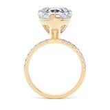 Goldsmiths 18ct Yellow Gold 7.25cttw Pear Cut Lab Grown Diamond Set Shoulder Solitaire Engagement Ring - Ring Size W.5