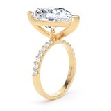 Goldsmiths 18ct Yellow Gold 7.25cttw Pear Cut Lab Grown Diamond Set Shoulder Solitaire Engagement Ring - Ring Size W.5