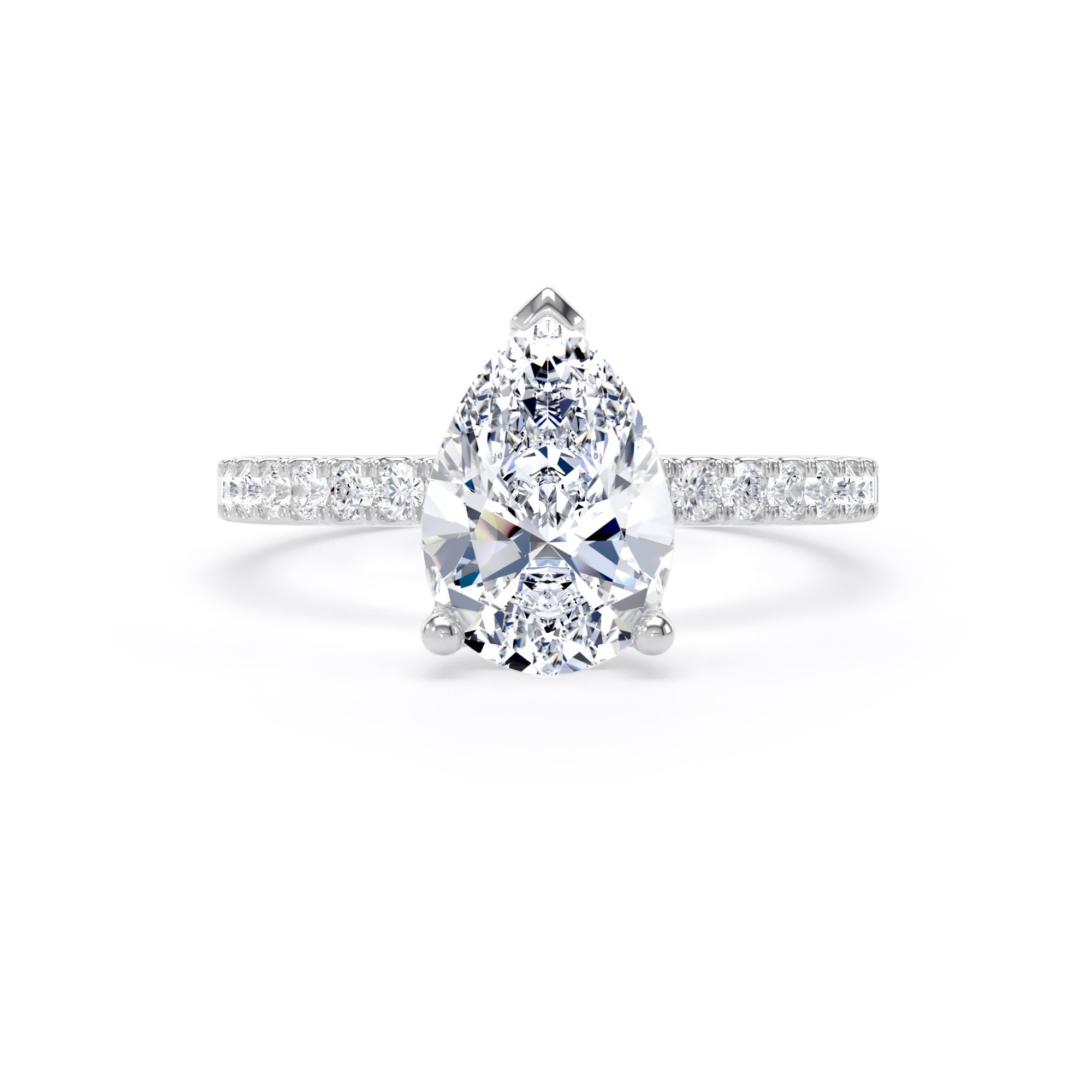 Goldsmiths 18ct White Gold 1.70cttw Pear Cut Lab Grown Diamond Set Shoulder Solitaire Engagement Ring - Ring Size O.5 Goldsmiths 18ct White Gold 1.70cttw Pear Cut Lab Grown Diamond Set Shoulder Solitaire Engagement Ring - Ring Size O.5
