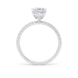 Goldsmiths 18ct White Gold 1.70cttw Pear Cut Lab Grown Diamond Set Shoulder Solitaire Engagement Ring - Ring Size H.5