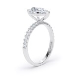 Goldsmiths 18ct White Gold 1.70cttw Pear Cut Lab Grown Diamond Set Shoulder Solitaire Engagement Ring - Ring Size H.5