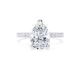 Goldsmiths 18ct White Gold 2.20cttw Pear Cut Lab Grown Diamond Set Shoulder Solitaire Engagement Ring - Ring Size W.5