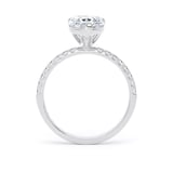Goldsmiths 18ct White Gold 2.20cttw Pear Cut Lab Grown Diamond Set Shoulder Solitaire Engagement Ring - Ring Size W.5