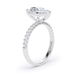 Goldsmiths 18ct White Gold 2.20cttw Pear Cut Lab Grown Diamond Set Shoulder Solitaire Engagement Ring - Ring Size W.5