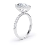 Goldsmiths 18ct White Gold 2.70cttw Pear Cut Lab Grown Diamond Set Shoulder Solitaire Engagement Ring - Ring Size O.5
