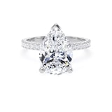 Goldsmiths 18ct White Gold 3.25cttw Pear Cut Lab Grown Diamond Set Shoulder Solitaire Engagement Ring - Ring Size U