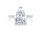 Goldsmiths 18ct White Gold 3.25cttw Pear Cut Lab Grown Diamond Set Shoulder Solitaire Engagement Ring - Ring Size U