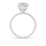 Goldsmiths 18ct White Gold 3.25cttw Pear Cut Lab Grown Diamond Set Shoulder Solitaire Engagement Ring - Ring Size U
