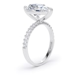 Goldsmiths 18ct White Gold 3.25cttw Pear Cut Lab Grown Diamond Set Shoulder Solitaire Engagement Ring - Ring Size U