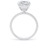 Goldsmiths 18ct White Gold 4.25cttw Pear Cut Lab Grown Diamond Set Shoulder Solitaire Engagement Ring - Ring Size J
