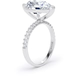 Goldsmiths 18ct White Gold 4.25cttw Pear Cut Lab Grown Diamond Set Shoulder Solitaire Engagement Ring - Ring Size J