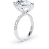 Goldsmiths 18ct White Gold 5.25cttw Pear Cut Lab Grown Diamond Set Shoulder Solitaire Engagement Ring - Ring Size L.5