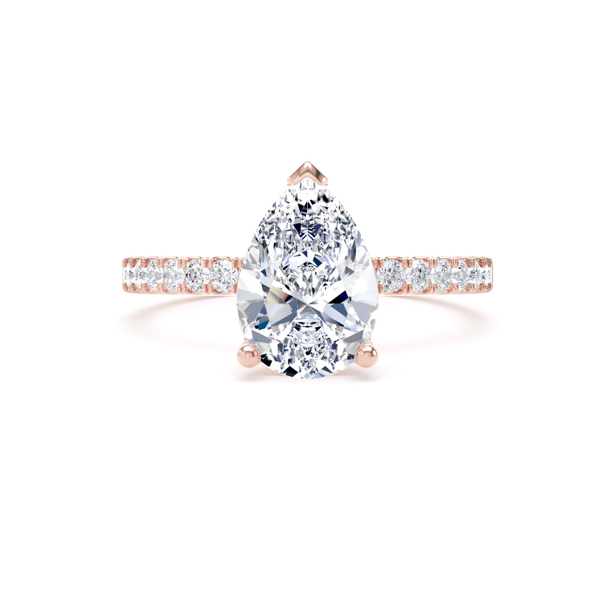 Goldsmiths 18ct Rose Gold 1.70cttw Pear Cut Lab Grown Diamond Set Shoulder Solitaire Engagement Ring - Ring Size X Goldsmiths 18ct Rose Gold 1.70cttw Pear Cut Lab Grown Diamond Set Shoulder Solitaire Engagement Ring - Ring Size X