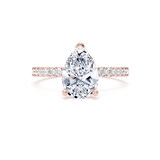Goldsmiths 18ct Rose Gold 1.70cttw Pear Cut Lab Grown Diamond Set Shoulder Solitaire Engagement Ring - Ring Size N.5