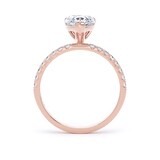 Goldsmiths 18ct Rose Gold 1.70cttw Pear Cut Lab Grown Diamond Set Shoulder Solitaire Engagement Ring - Ring Size N.5