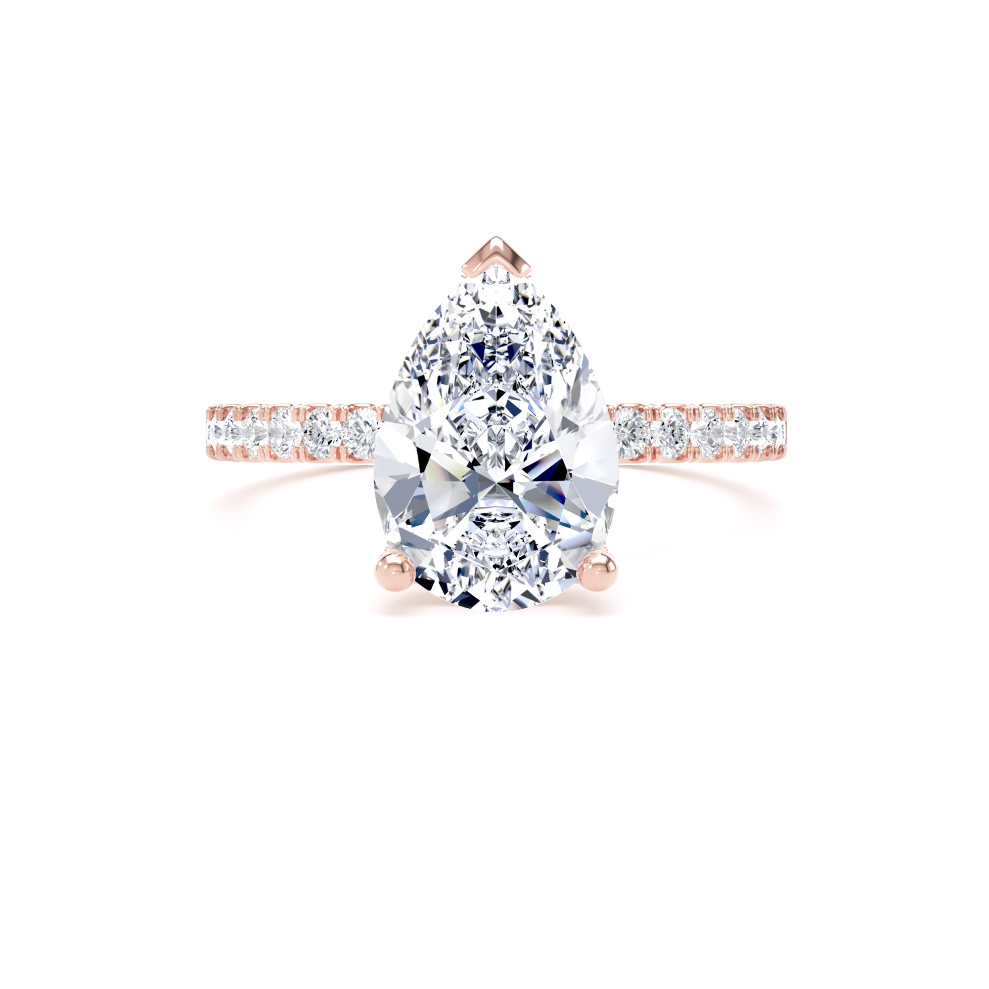 Goldsmiths 18ct Rose Gold 2.20cttw Pear Cut Lab Grown Diamond Set Shoulder Solitaire Engagement Ring - Ring Size Z Goldsmiths 18ct Rose Gold 2.20cttw Pear Cut Lab Grown Diamond Set Shoulder Solitaire Engagement Ring - Ring Size Z