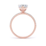 Goldsmiths 18ct Rose Gold 2.20cttw Pear Cut Lab Grown Diamond Set Shoulder Solitaire Engagement Ring - Ring Size N.5