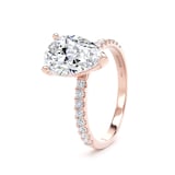 Goldsmiths 18ct Rose Gold 2.20cttw Pear Cut Lab Grown Diamond Set Shoulder Solitaire Engagement Ring - Ring Size N.5