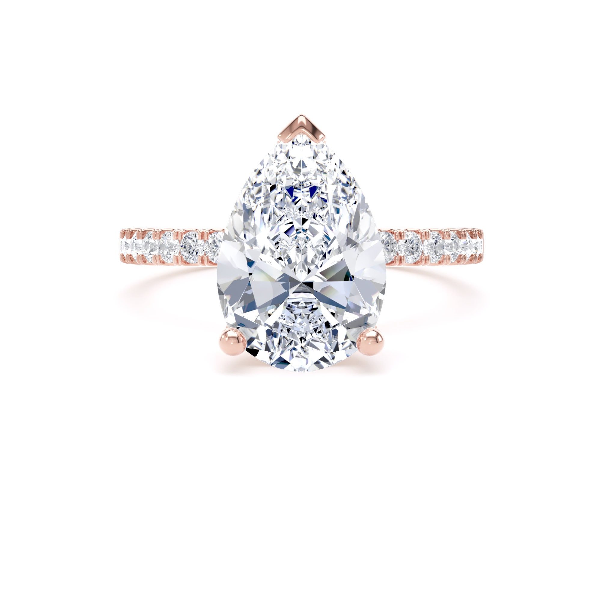 Goldsmiths 18ct Rose Gold 2.70cttw Pear Cut Lab Grown Diamond Set Shoulder Solitaire Engagement Ring - Ring Size K.5 Goldsmiths 18ct Rose Gold 2.70cttw Pear Cut Lab Grown Diamond Set Shoulder Solitaire Engagement Ring - Ring Size K.5