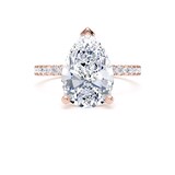 Goldsmiths 18ct Rose Gold 3.25cttw Pear Cut Lab Grown Diamond Set Shoulder Solitaire Engagement Ring - Ring Size K.5