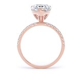 Goldsmiths 18ct Rose Gold 3.25cttw Pear Cut Lab Grown Diamond Set Shoulder Solitaire Engagement Ring - Ring Size K.5