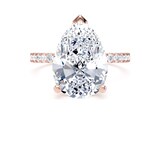 Goldsmiths 18ct Rose Gold 4.25cttw Pear Cut Lab Grown Diamond Set Shoulder Solitaire Engagement Ring - Ring Size N.5