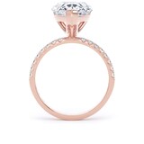 Goldsmiths 18ct Rose Gold 4.25cttw Pear Cut Lab Grown Diamond Set Shoulder Solitaire Engagement Ring - Ring Size N.5