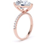 Goldsmiths 18ct Rose Gold 4.25cttw Pear Cut Lab Grown Diamond Set Shoulder Solitaire Engagement Ring - Ring Size N.5