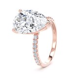 Goldsmiths 18ct Rose Gold 4.25cttw Pear Cut Lab Grown Diamond Set Shoulder Solitaire Engagement Ring - Ring Size N.5