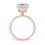 Goldsmiths 18ct Rose Gold 5.25cttw Pear Cut Lab Grown Diamond Set Shoulder Solitaire Engagement Ring - Ring Size O.5