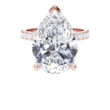 Goldsmiths 18ct Rose Gold 7.25cttw Pear Cut Lab Grown Diamond Set Shoulder Solitaire Engagement Ring - Ring Size W.5